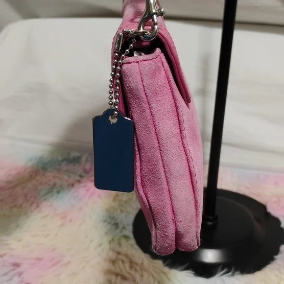 RARE! Auth Coach Y2K 90's Vintage Legacy 🩷 Pink Suede Small Satchel - Picture 5 of 16